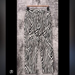 Frame High Rise Velour Zebra Pants Size 2